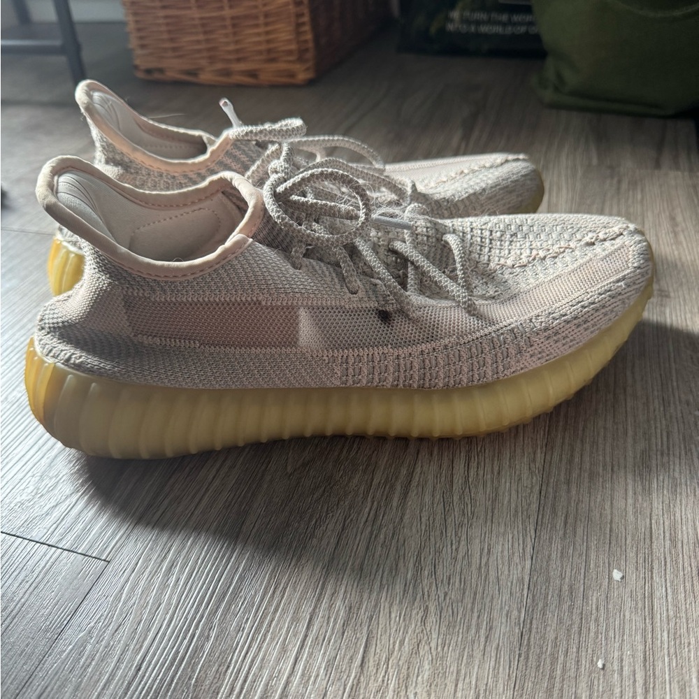 Pink Knit Sneakers with Yellow Sole